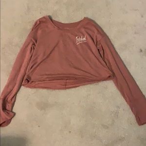 Red cropped shirt